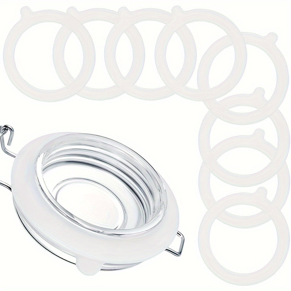 8 piezas de juntas de silicona para frascos de 9.53cm para frascos de envasado de boca regular, sellos herméticos
