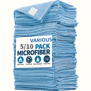 Microfiber Towel Set for Car Cleaning Light Blue Quick-Drying Highly Absorbent