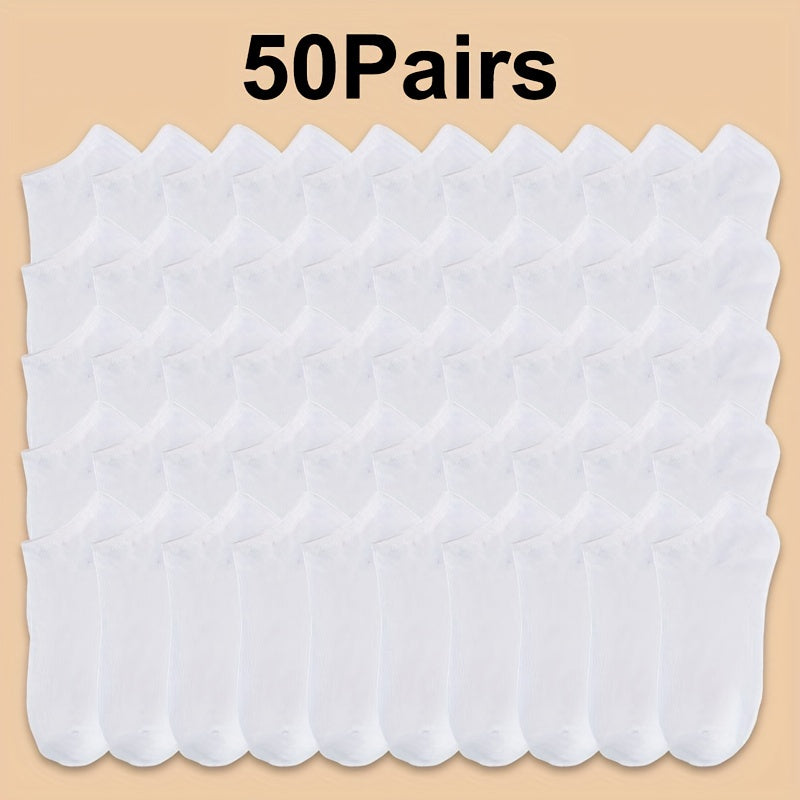 Men's Double Pack Short Socks Black White Gray Navy Blue Casual Sports Breathable