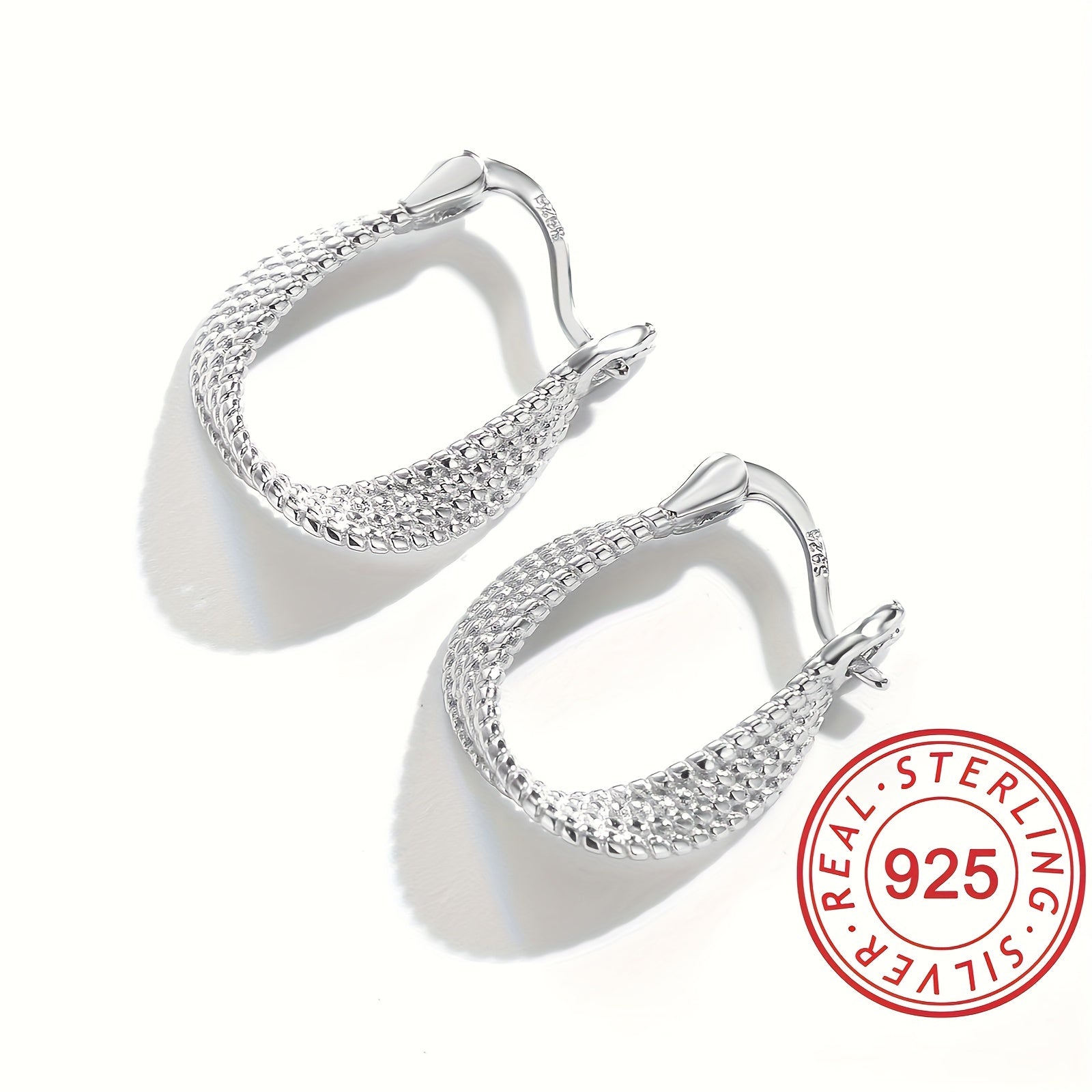 Sterling Silver Hoop Earrings for Women Twisted Design Hypoallergenic Jewelry