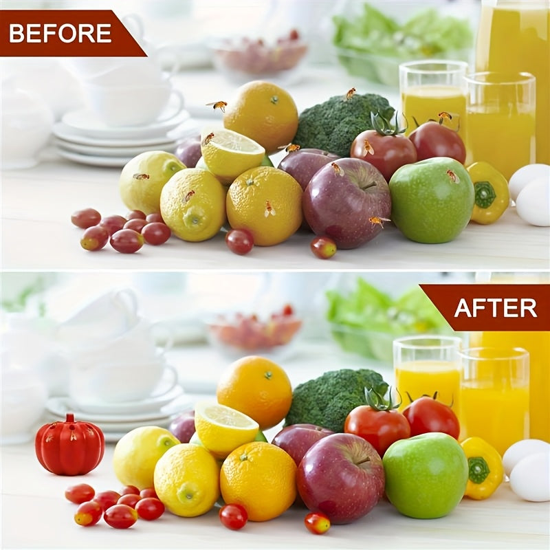 Paquete de 2 trampas para moscas de la fruta de calabaza reutilizables, orgánicas, para interiores y atrapamoscas para mosquitos