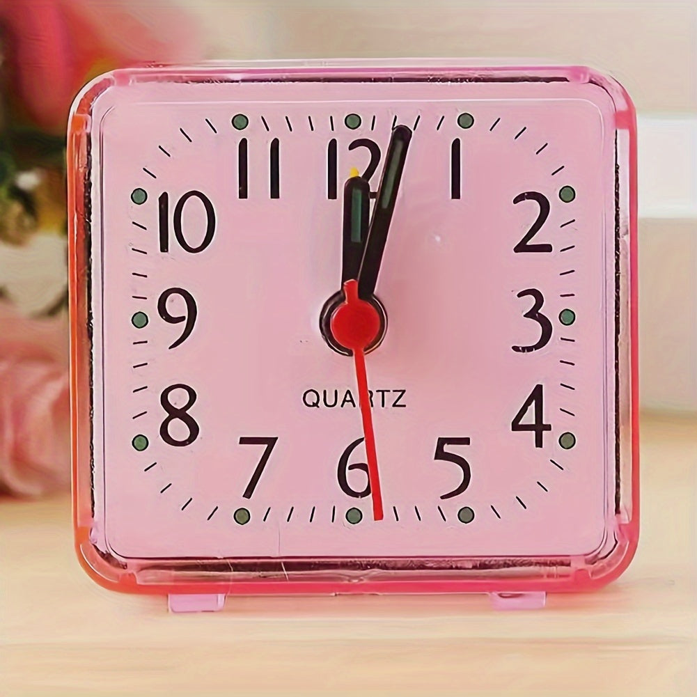 Square Alarm Clock in Colorful Candy Hues Battery-Powered for Bedroom and Home Decor