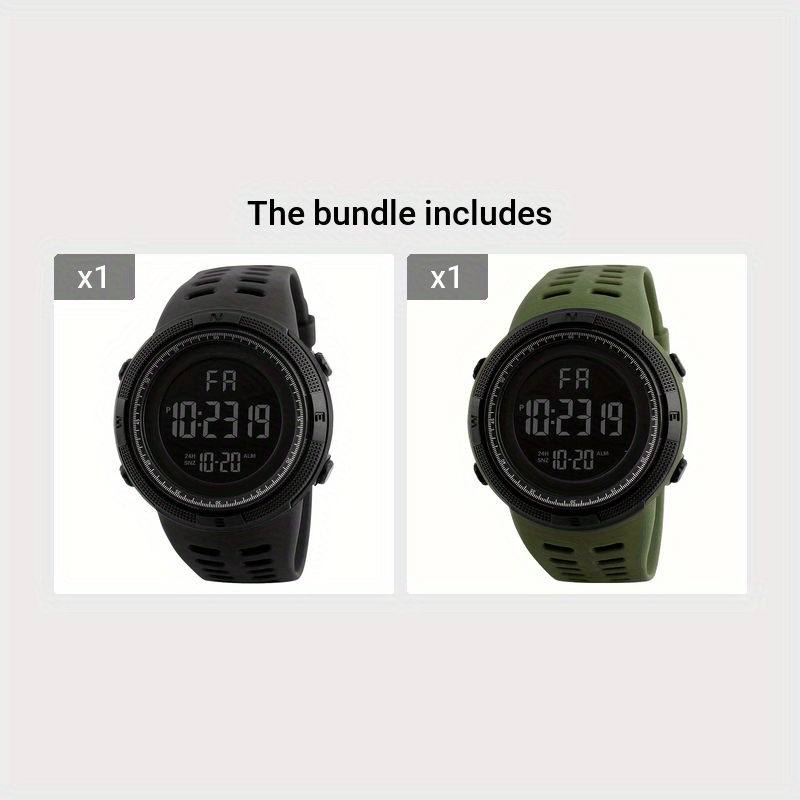 Men's Outdoor Sports Watch with Luminous Display and Multiple Functions