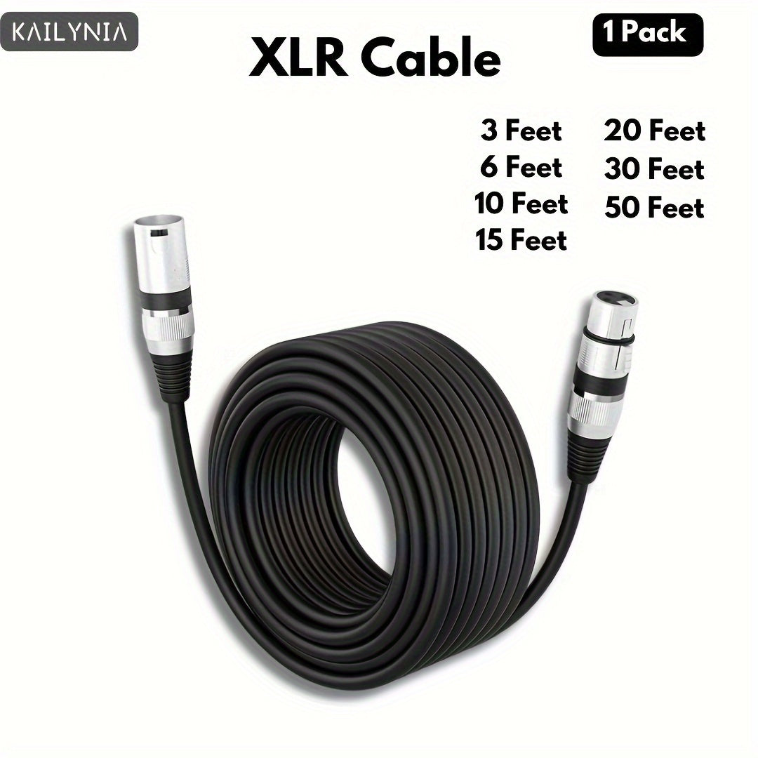 3-Pin Balanced XLR Audio Cable Male to Female Shielded for Microphones and Studio Use