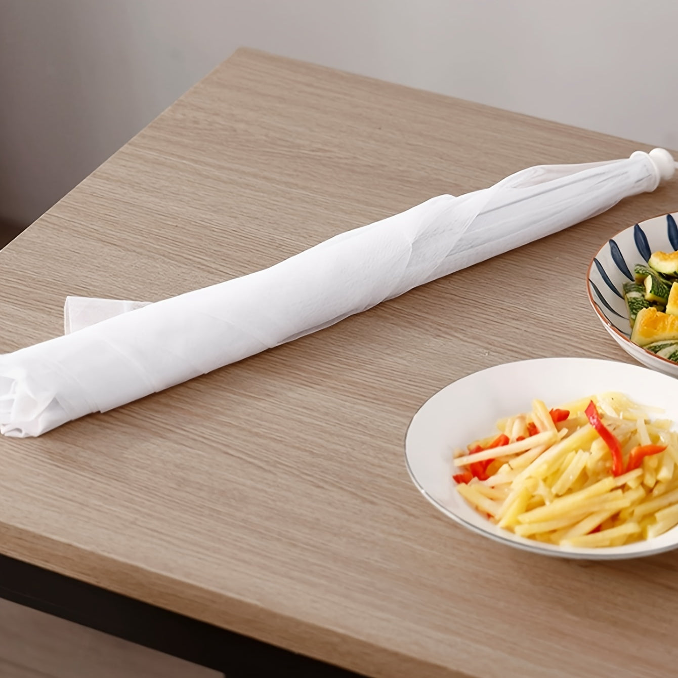 White Rice Cover Folding Dining Table Food Cover Dust Cover for Outdoor Use