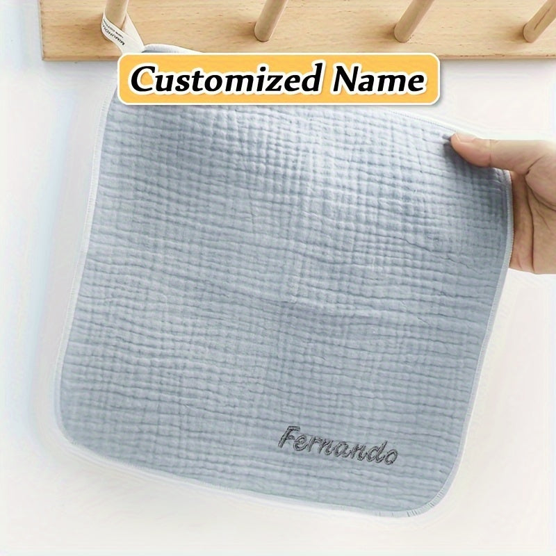 Персонализированные товары для детей: индивидуальные детские слюнявчики, квадратные полотенца из хлопка для новорожденных, полотенца для умывания для детей, детские марлевые полотенца для комфорта, пеленки и слюнявчики.