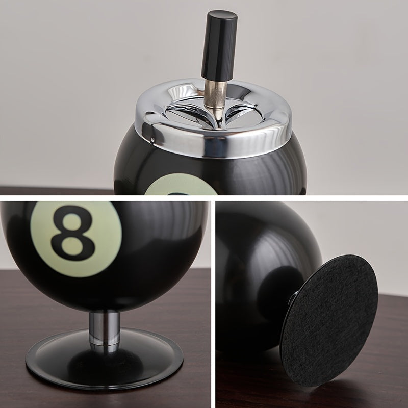Creative Metal Billiard Ball Ashtray with Lid for Home Living Room  Smoke