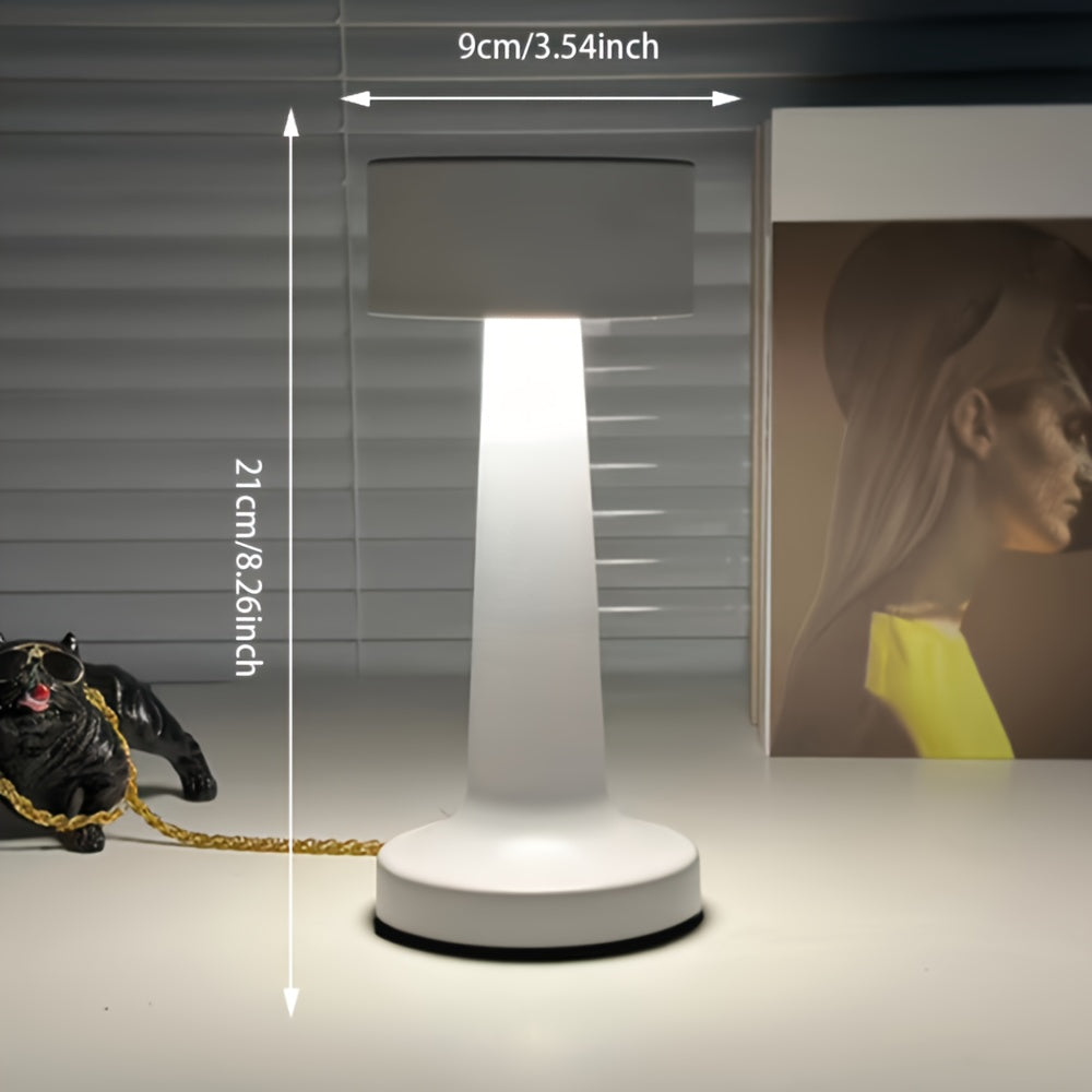 Lámpara de mesa LED recargable con control táctil, ajustable en brillo, 3 niveles de brillo, lámpara de noche para la cama