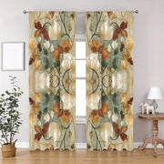 Floral Pattern Curtains Set for Bedroom Living Room Window Treatments Home Decor