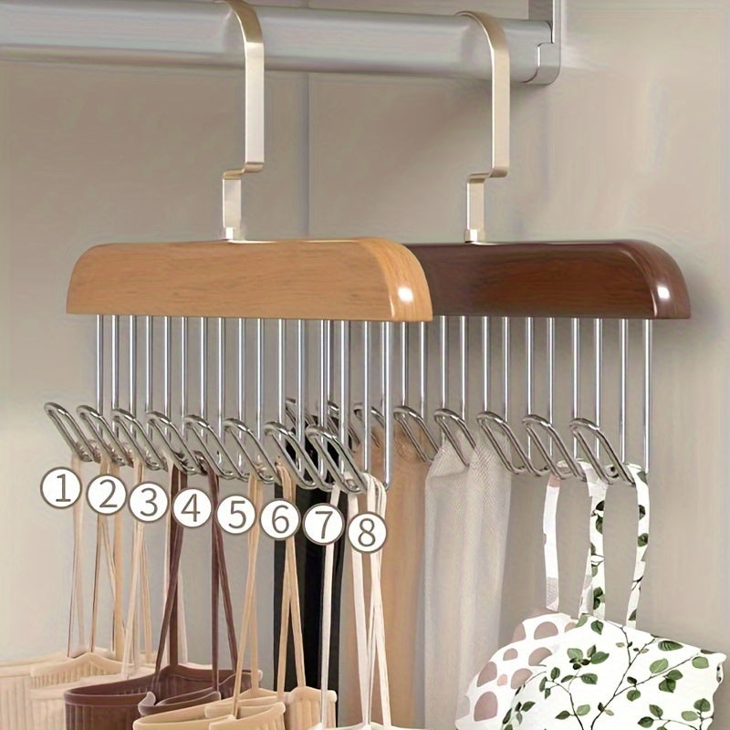Wooden Closet Organizer Rack for Belts Ties Scarves Bras and Accessories Storage Solution