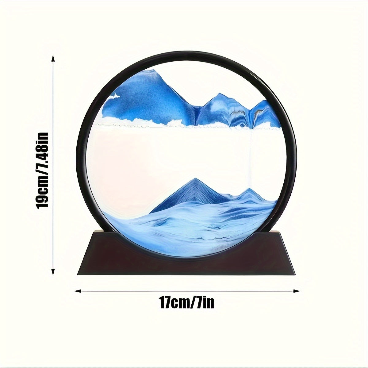 Blue Glass Sand Art Dome for Desk Decor Office and Home