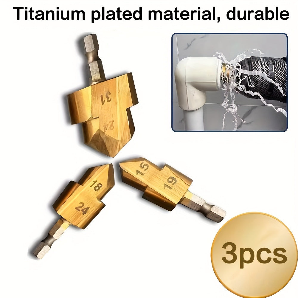 Plated PPR Lift Bits Set Hex Shank Water Pipe Bits for Electric Drills and Rotary Tools
