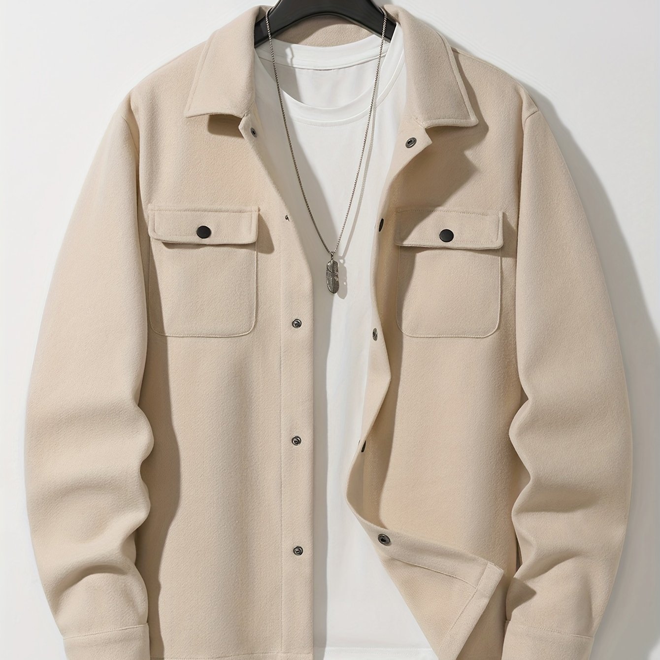 Men's Wool Tweed Jacket Fall Winter Lapel Collar Pockets Regular Fit