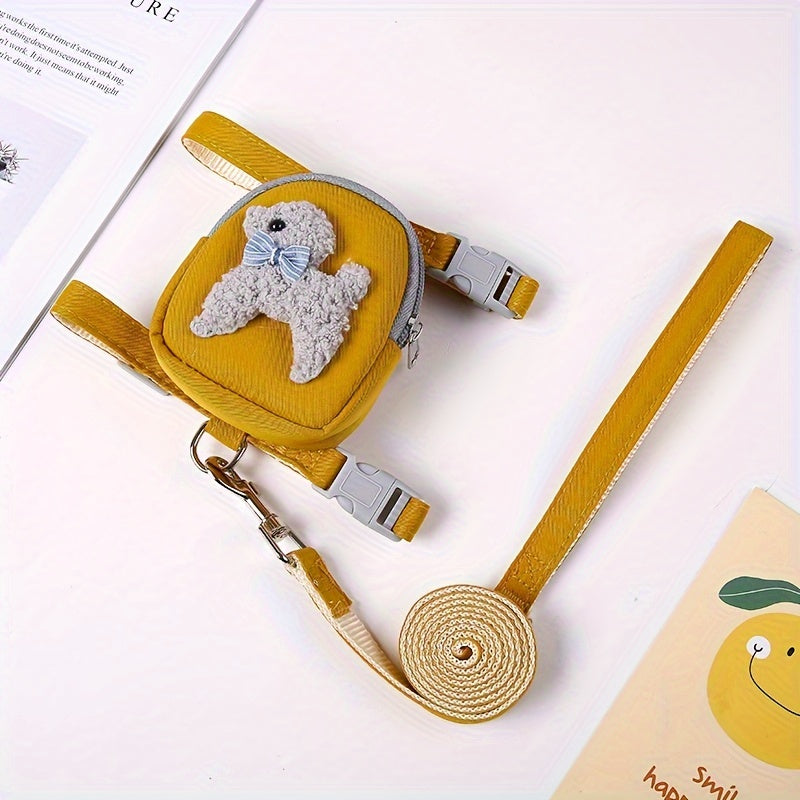 Nylon Pet Backpack for Cats and Small Dogs with 3D Animal Design and Adjustable Chest Strap
