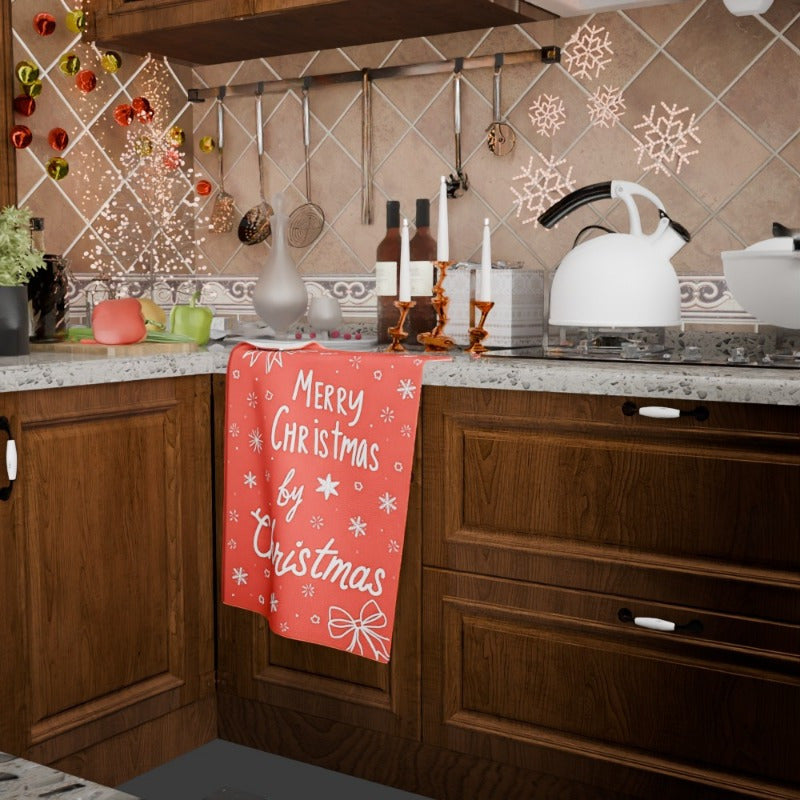 Christmas Tea Towel 18x66cm Winter Design Kitchen Decor Holiday Gift
