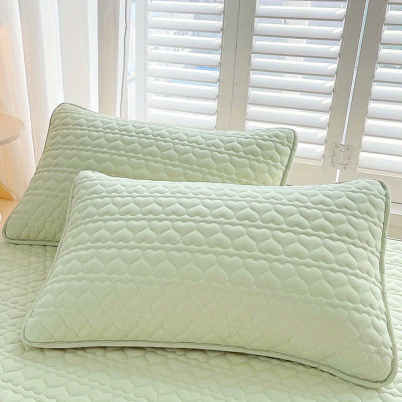 Quilted Pillowcase Protects Pillow Core Oil Dirt Saliva Hotel Home Use