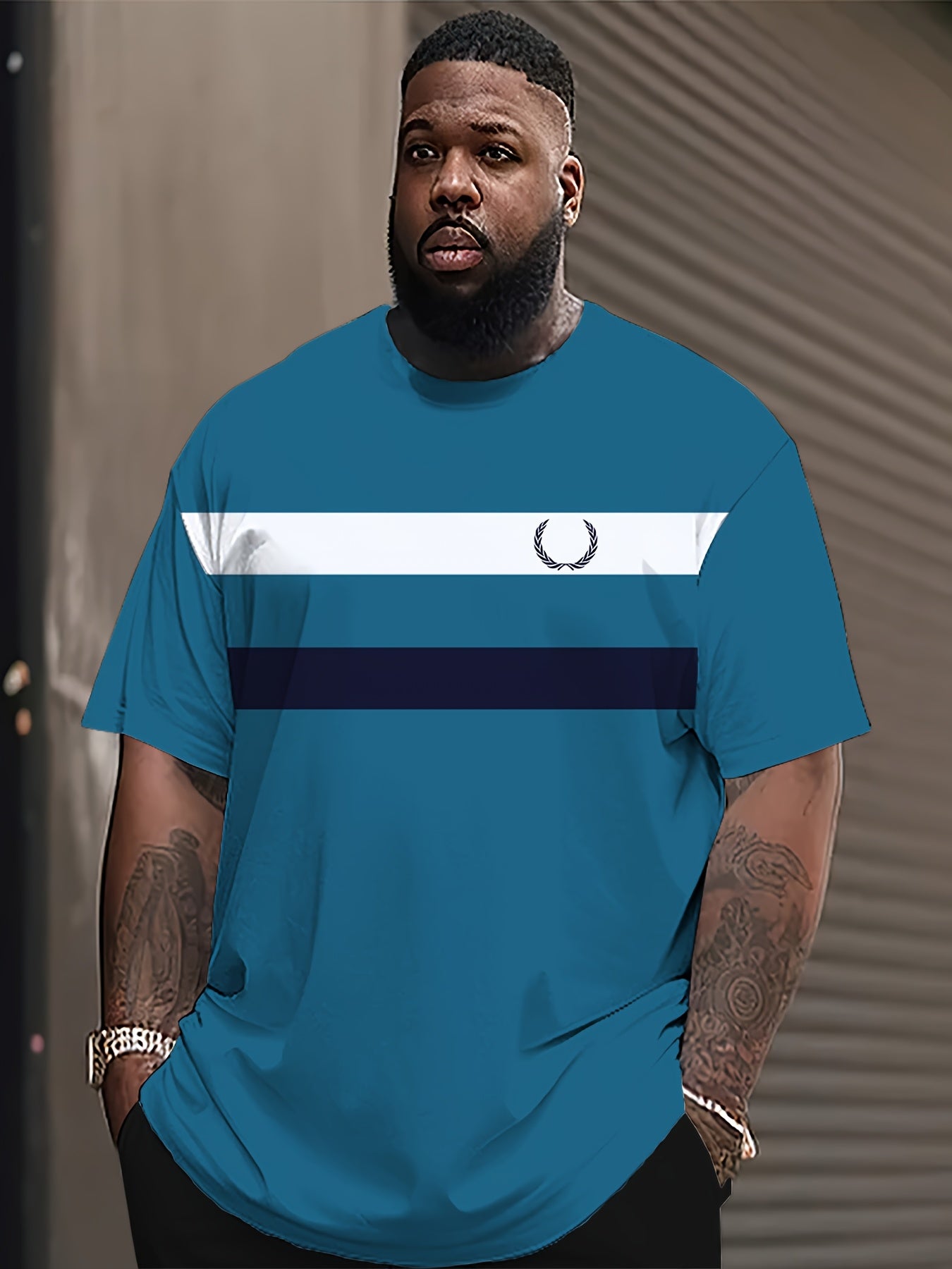 Мужская футболка с крупным размером, 3D-полосатым принтом, полиэстер, круглый вырез, повседневная спортивная