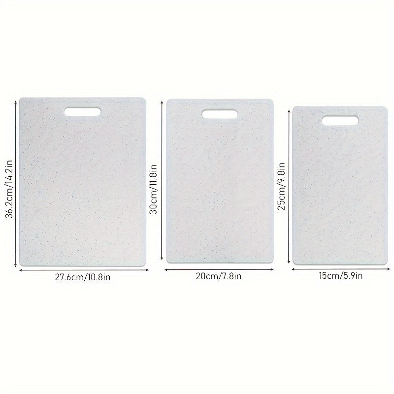 Set of 3 Marble Pattern Cutting Boards Food-Safe Polystyrene for Fruits Vegetables