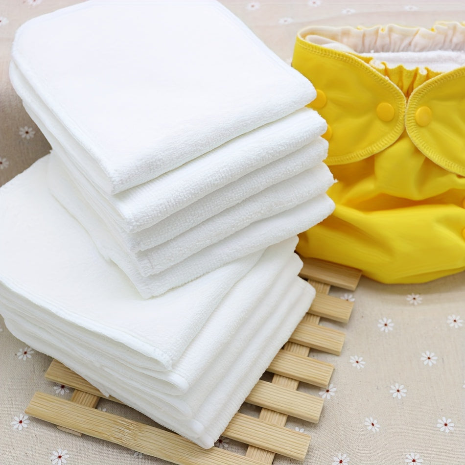 Set of 10 Microfiber Diaper Inserts for Babies Absorbent Nappies Eco-Friendly