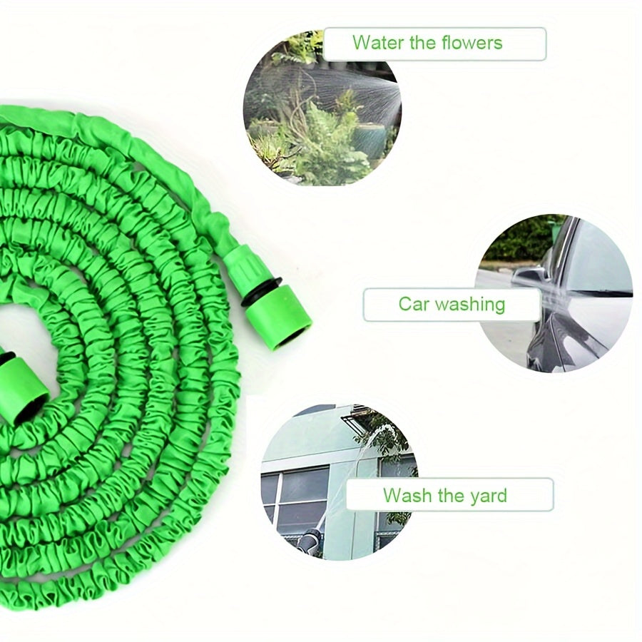 Manguera de jardín extensible de 7.62m a 30.48m con pistola de rociado de alta presión, 7 modos