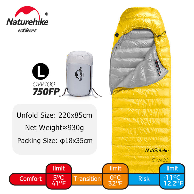 Naturehike Ultra-Light Goose Down Sleeping Bags qishki lagerda eng yuqori qulaylikni ta'minlaydi.