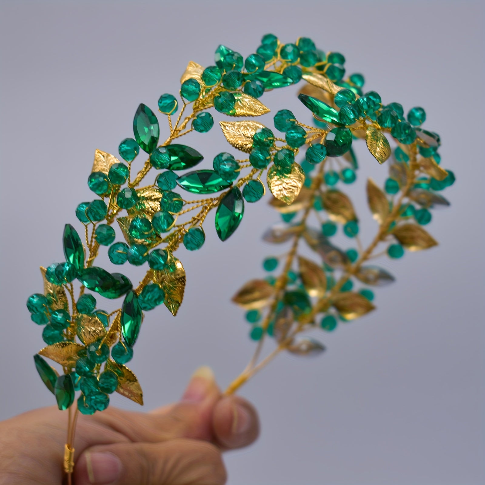 Crystal Headband Tiara for Women in Red Green and Blue for Weddings Proms and Parties