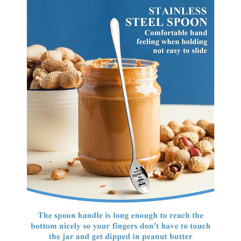 Гравированная ложка из нержавеющей стали с рисунком «My Nutella» — отлично подходит для кофе, десертов и мороженого — идеально подходит для Дня святого Валентина, Дня матери, Дня благодарения, Рождества, выпускного — станет фантастическим подарком