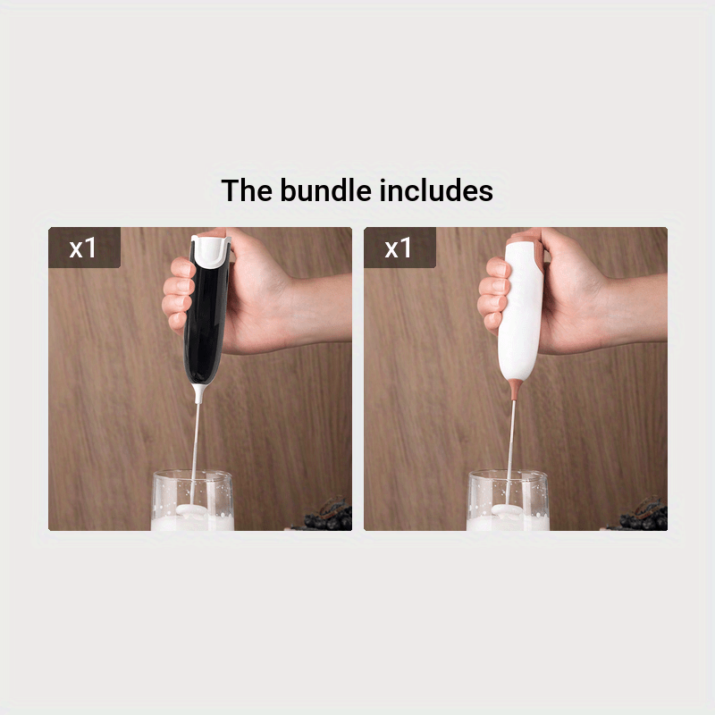 Electric Milk Frother Plastic Drink Foamer Whisk Mixer 1000RPM Battery Powered