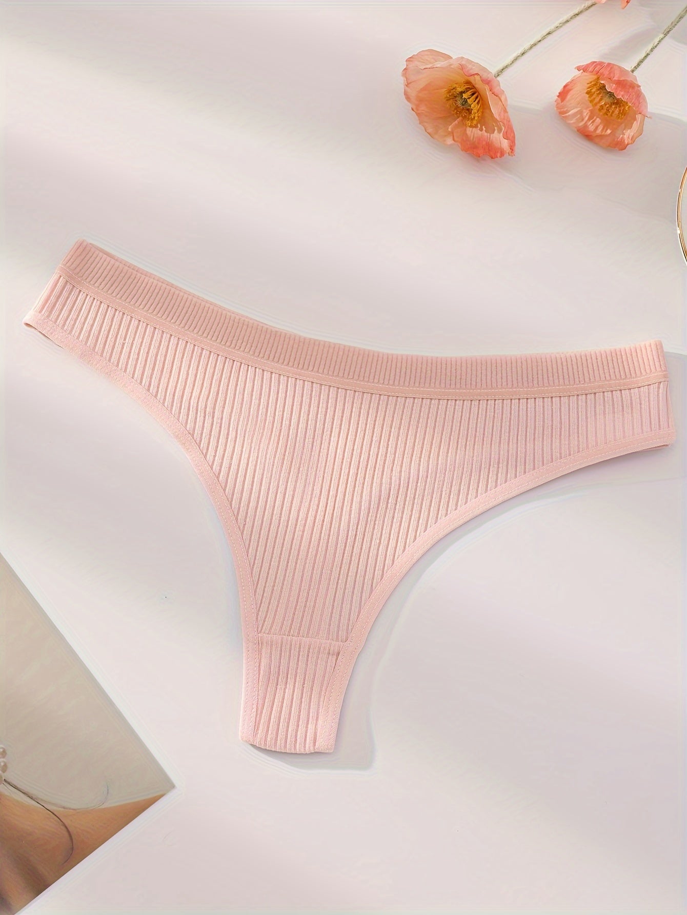 Pack de 7 tangas sin costuras para mujer con costura en V, ajuste cómodo, color sólido