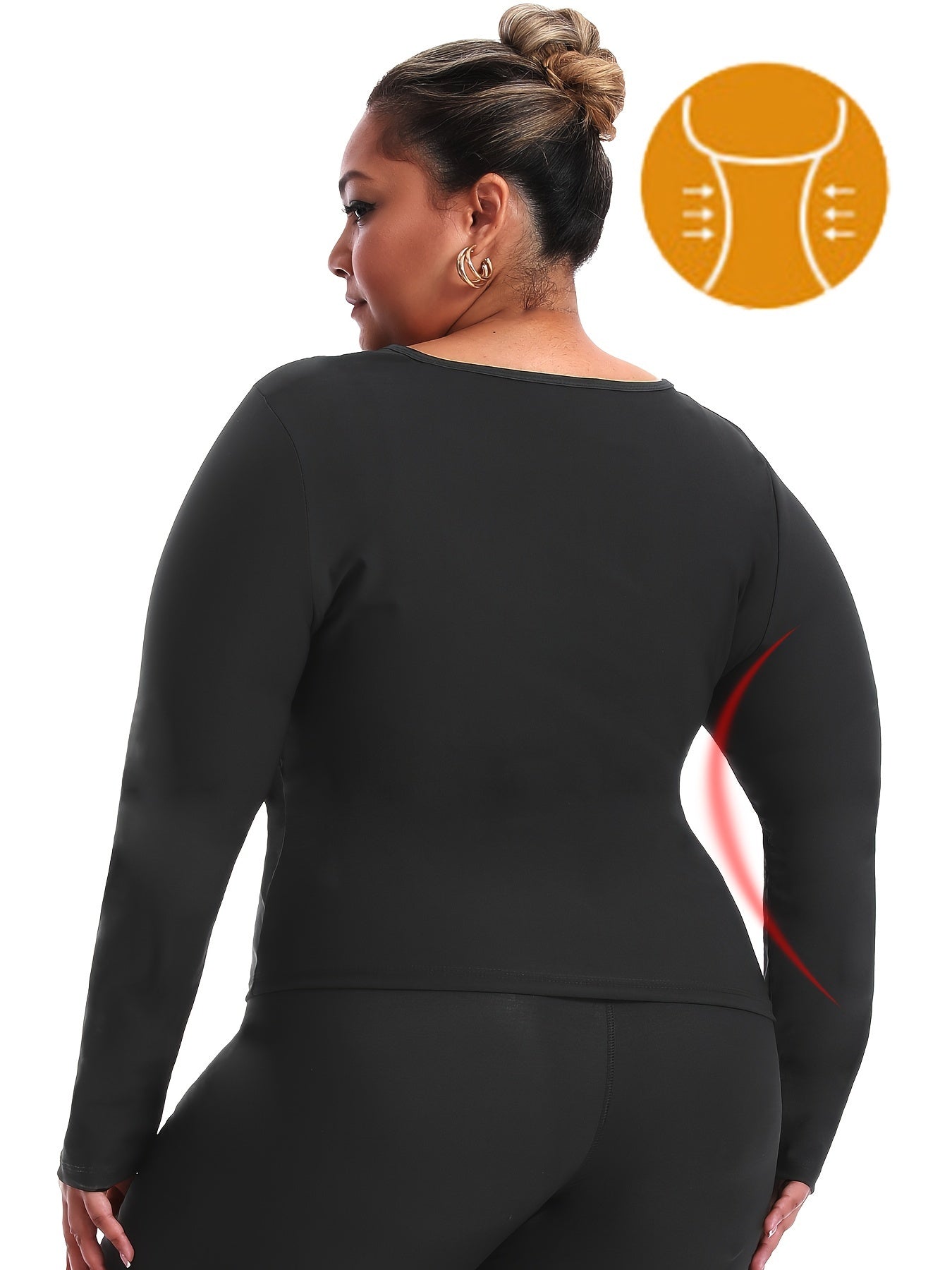 Women's Long Sleeve Yoga Suit for Body Shaping Sauna Suit Two Pieces