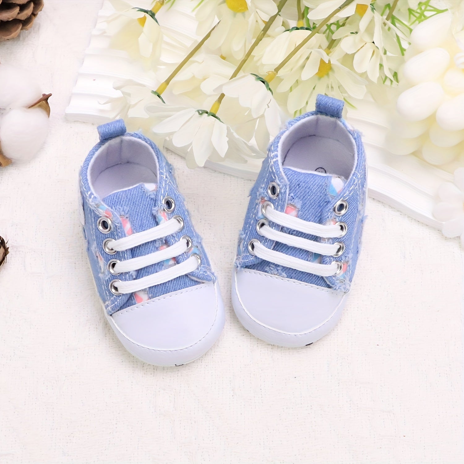 Baby Toddler Canvas Sneakers Lightweight Anti-Slip Sports Shoes for Spring and Autumn