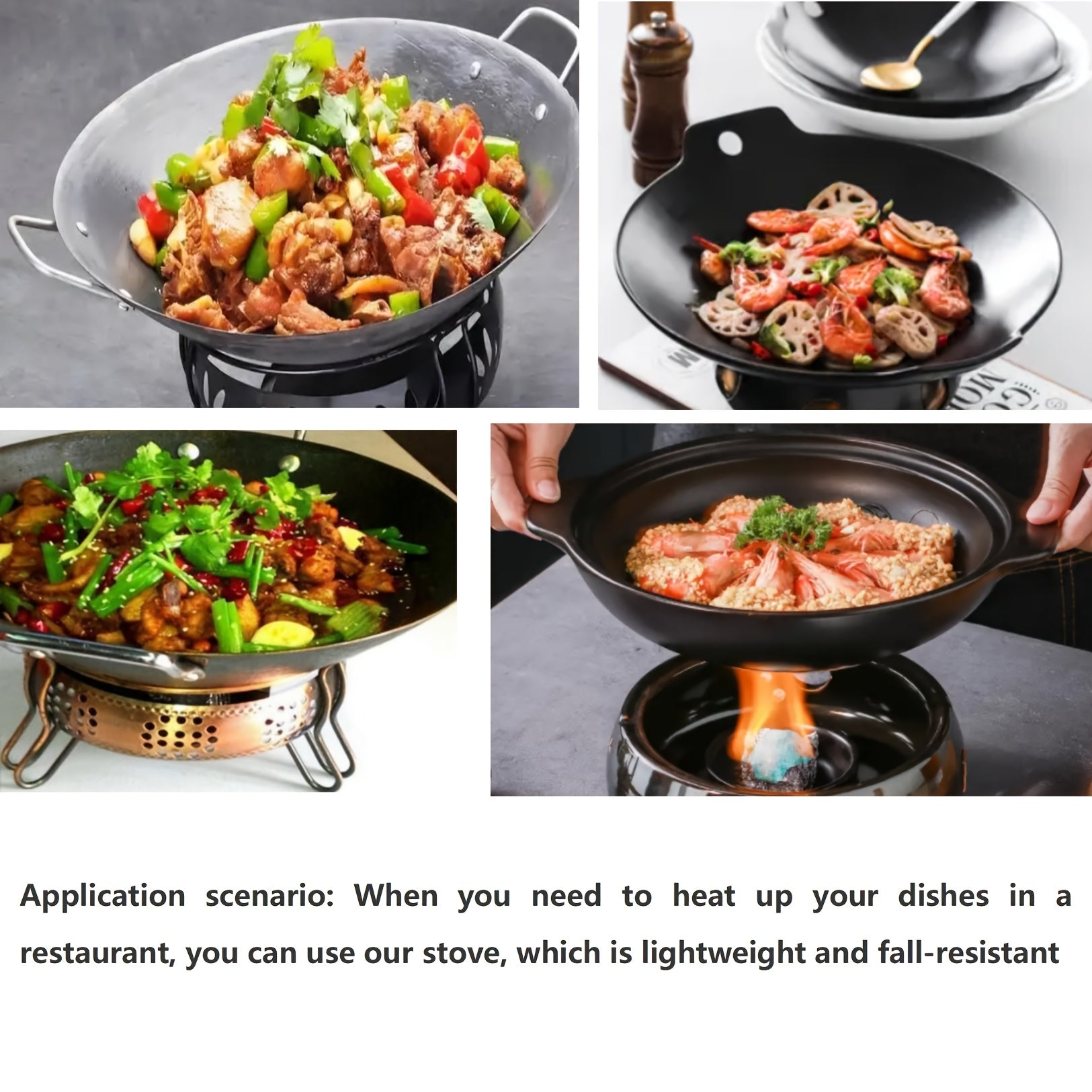 Portable Small Desktop Heating Stove Set with Sturdy Rack for Multi-Fuel Use