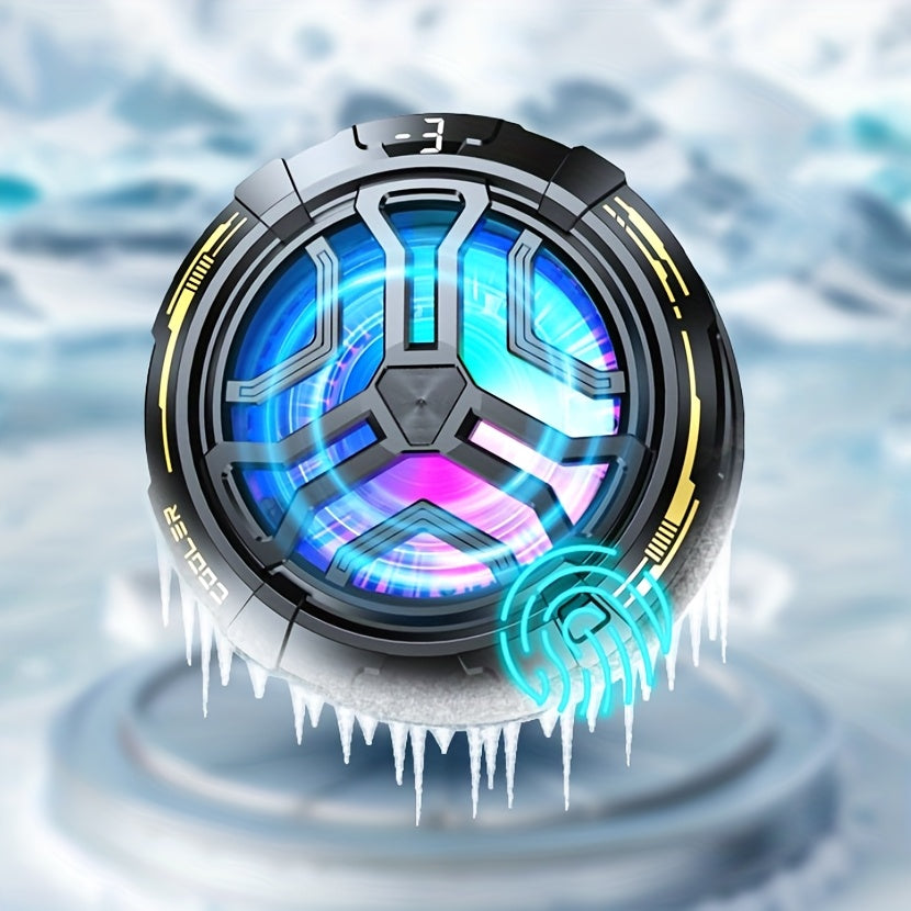 Universal Phone Cooler with Magnetic Back Clip Digital Display Turbofan LED Lighting