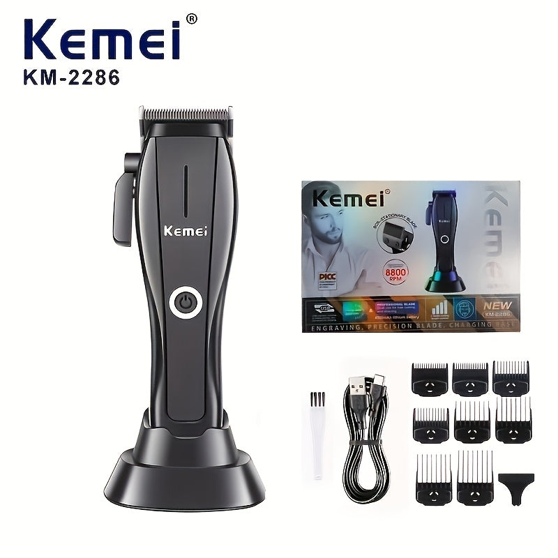 Машинка для стрижки волос с USB-зарядкой, литий-ионный аккумулятор, высокоскоростной мотор, лезвие DLC, регулируемая стойка для зарядки, длительный срок службы батареи, салон, парикмахерская