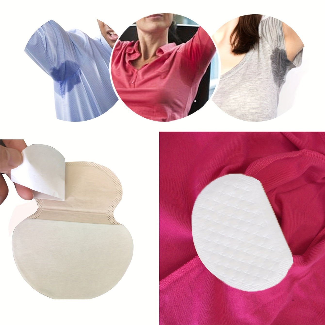Disposable Underarm Sweat Pads 50 Pack Absorbing Stickers for Men and Women