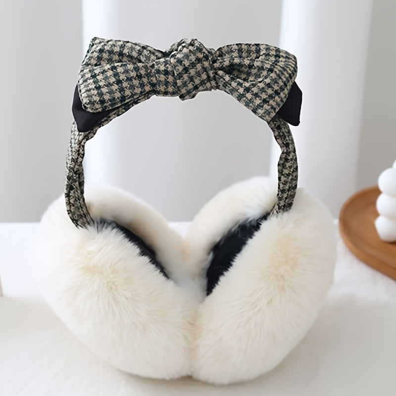 Women's Winter Faux Fur Earmuffs Warm Soft Chic Ear Protection with Bow