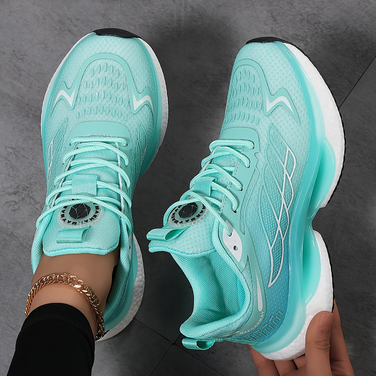Zapatillas de running transpirables para mujer, ligeras, con amortiguación, de caña baja, multicolor