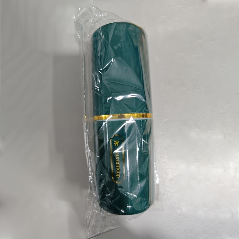 Sayohat uchun tish cho'tkasi va tish pastasini saqlash to'plami, stakan bilan, Oq va Yashil