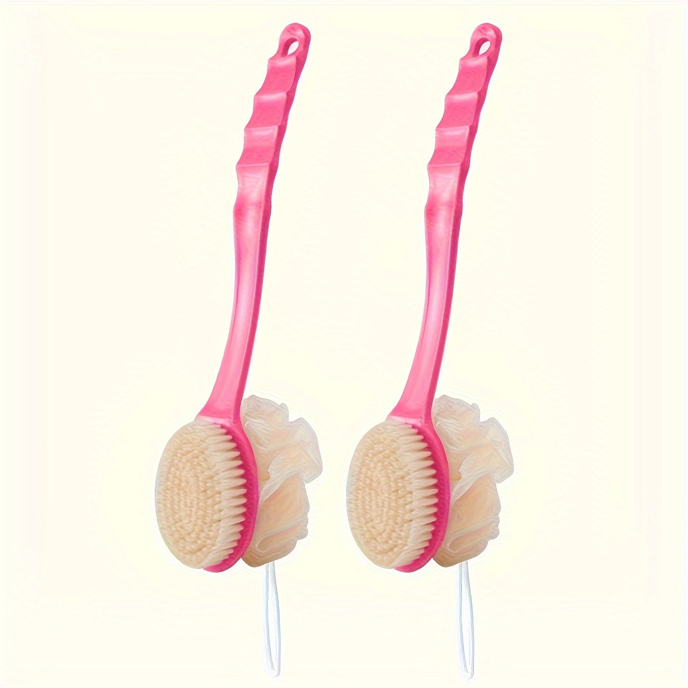 Soft Loofah Body Brush for Men and Women Exfoliating Shower Brush with Long Handle