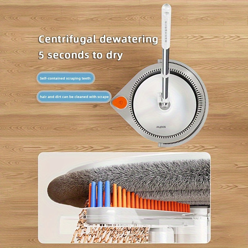 Mopa de exprimido sin manos con almohadilla de microfibra y cubo para todo tipo de suelos