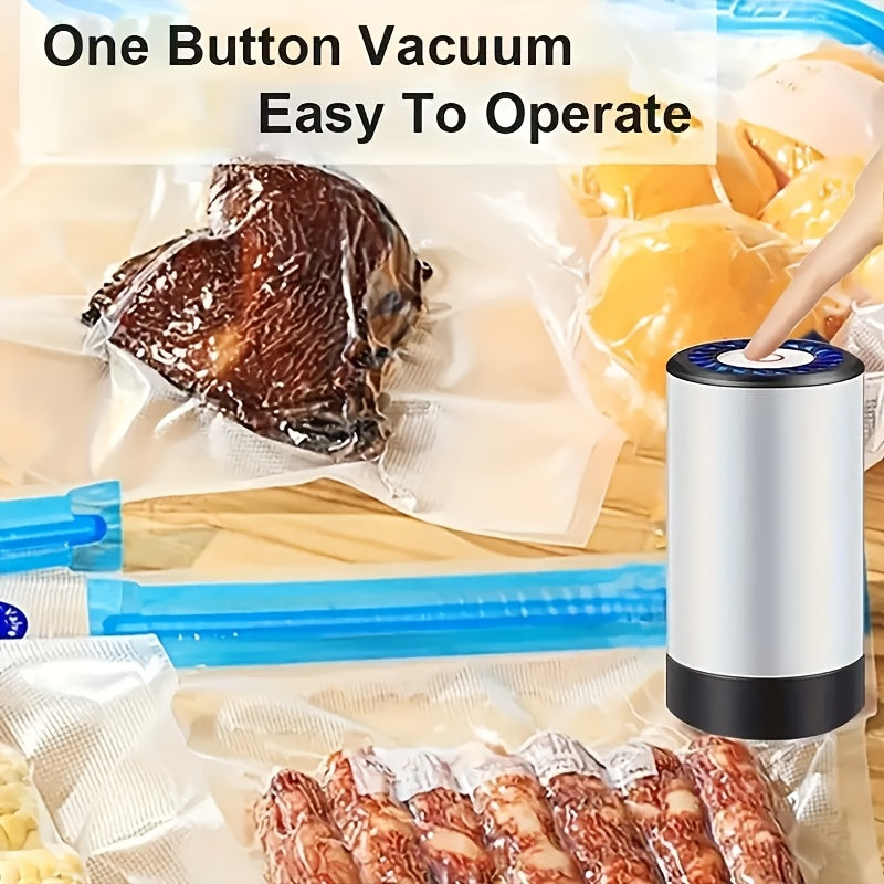 Handheld Rechargeable Food Vacuum Sealer with 3 Sizes of Bags for Food Storage