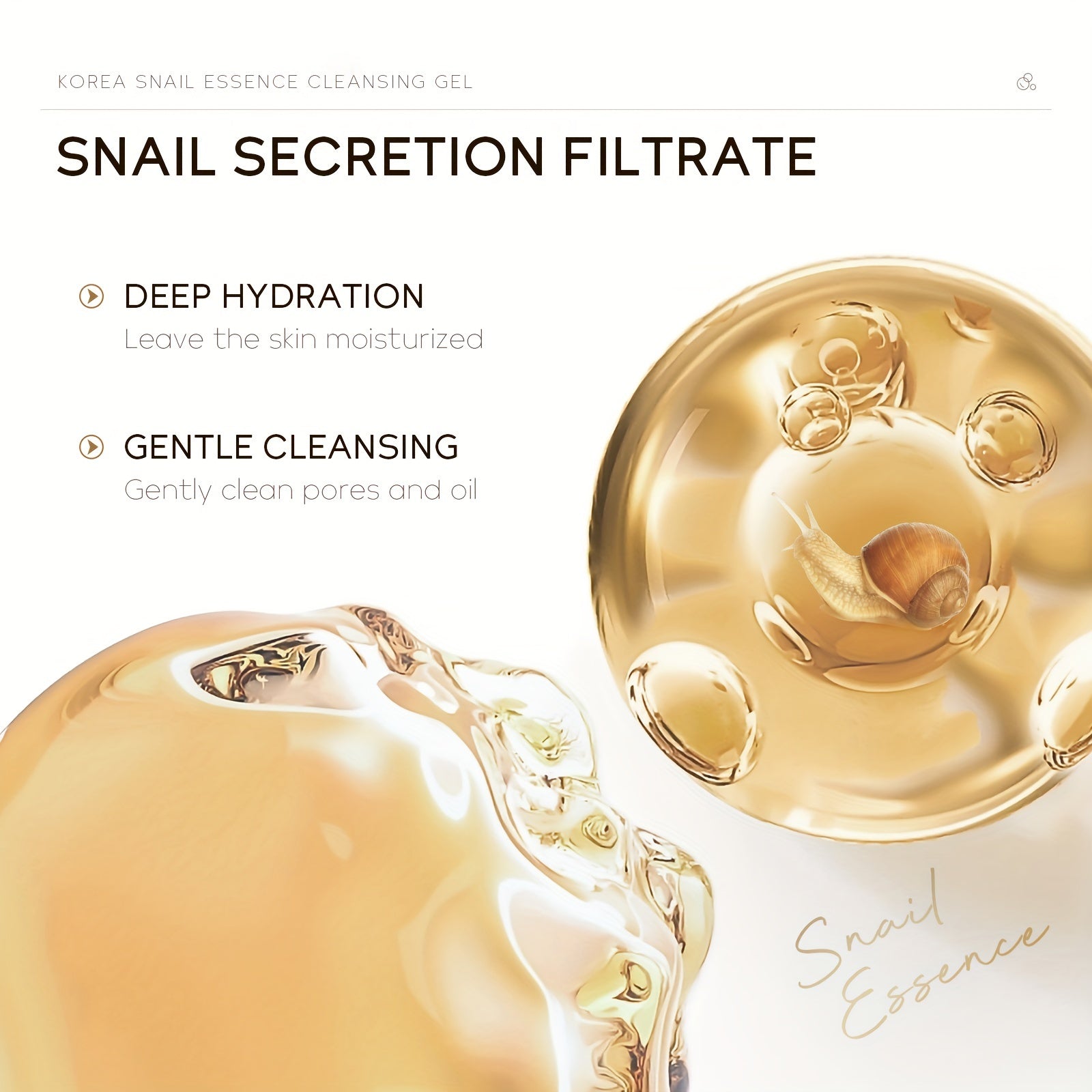 Snail Essence Facial Cleanser for All Skin Types 50g Arbutin Moisturizing Formaldehyde-Free
