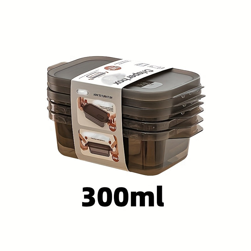 Microwave Safe Plastic Food Storage Containers Set of 3 Square Clip-On Lids