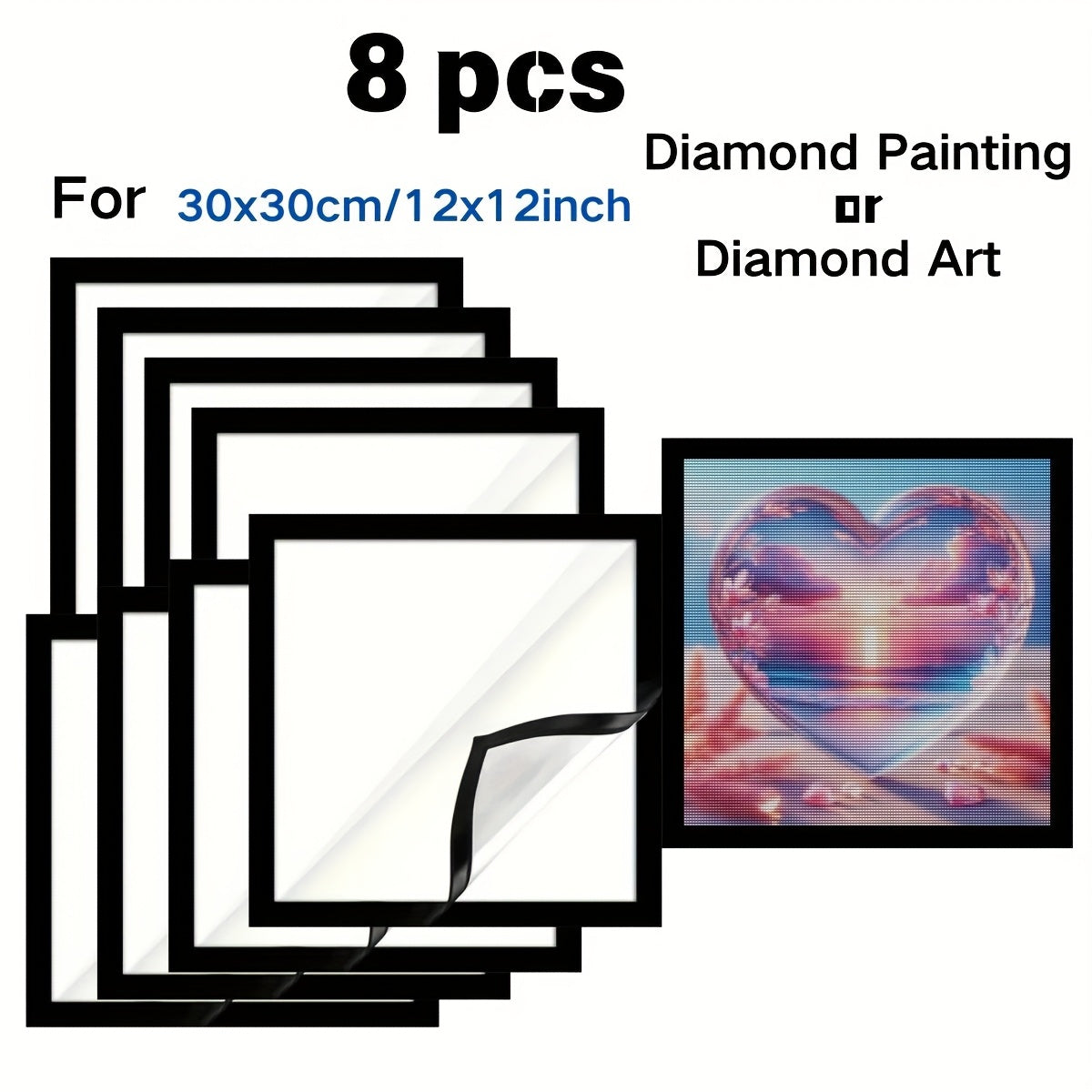 Рамки для фотографий с алмазной живописью для 6 дюймов и 8x12 дюймов 20x30 см 12x12 дюймов 30x30 см 12x16 дюймов 30x40 см 16x16 дюймов 40x40 см настенное искусство
