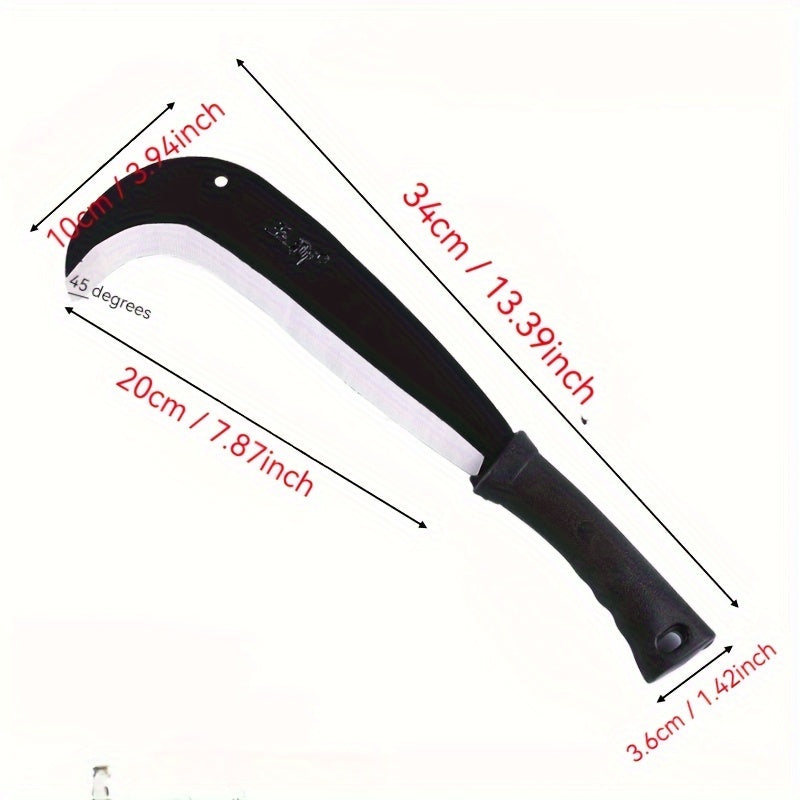 Heavy Duty Alloy Steel Curved Garden Knife with Rubber Handle for Weeding and Harvesting
