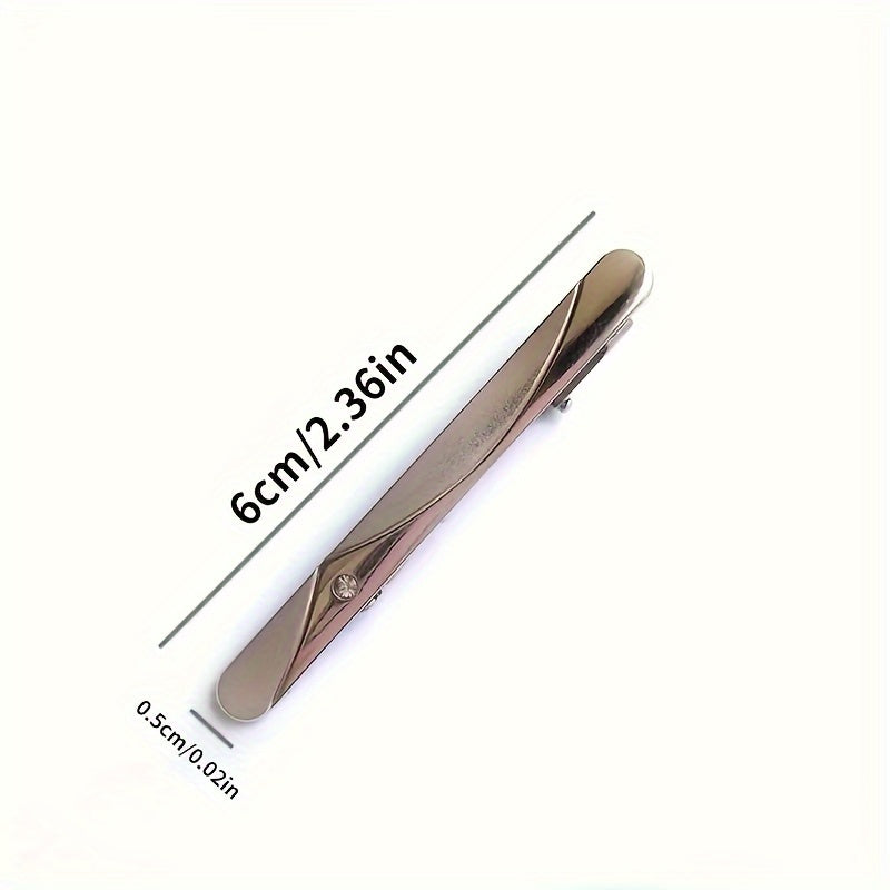 Set of 10 Men's Silver Dress Tie Clips for Wedding and Business Attire