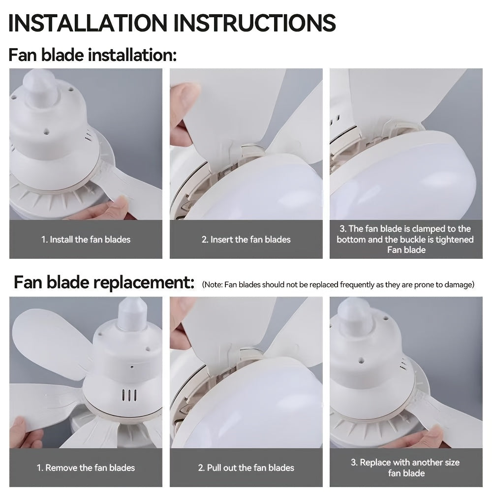 NONZHU LED Chandal Fan Yoritgich Komplekti, 3-Rangli Iliq Oq, Sovuq Oq, Dimmable, Havo Almashinuvi, E27 Poyafzali, Katta va Kichik Hajmda, Turli Xonalar uchun.