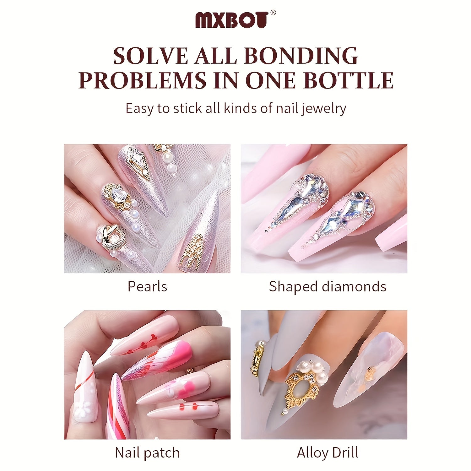 8g Clear Waterproof Formaldehyde-Free Gel Nail Glue for Press-On and Acrylic Nails