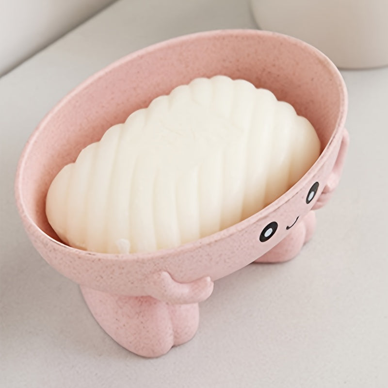 Plastic Cartoon Soap Dish with Drainage for Bathroom Multifunctional Storage