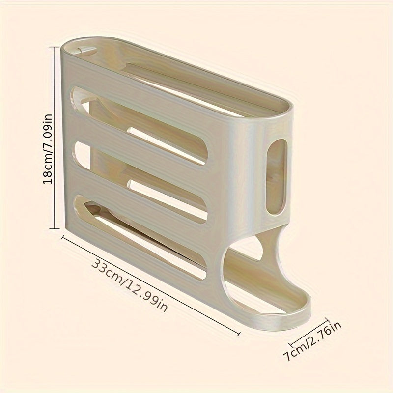 Katta hajmli 4-qavatli tuxum saqlash qutisi Avtomatik aylanuvchi zinapoya dizayni muzlatgich eshigi chidamli PP